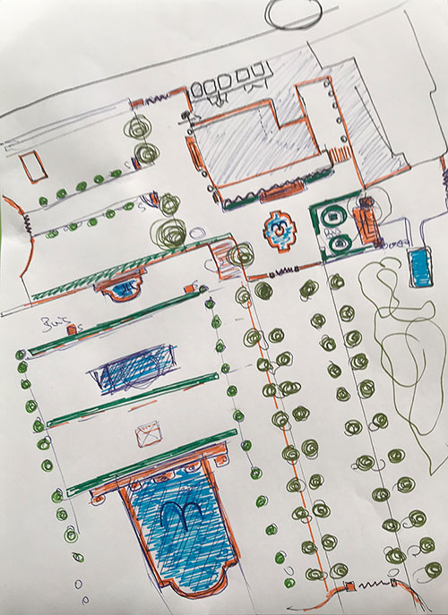 Esquisse de projet pour les jardins du château du Grand-Pré